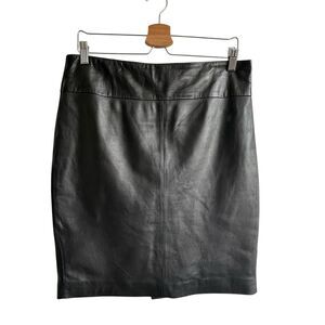 VTG Cache Leather Pencil Skirt Sz 10 Black A-Line Y2K Office wear